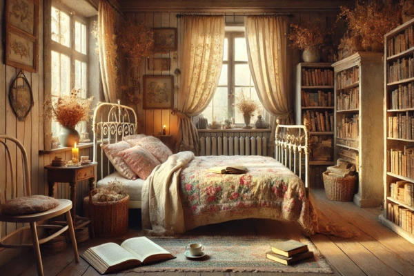 Estética Cottagecore para Leitores: Como Transformar Seu Quarto em um Refúgio Literário de Fantasia Campestre